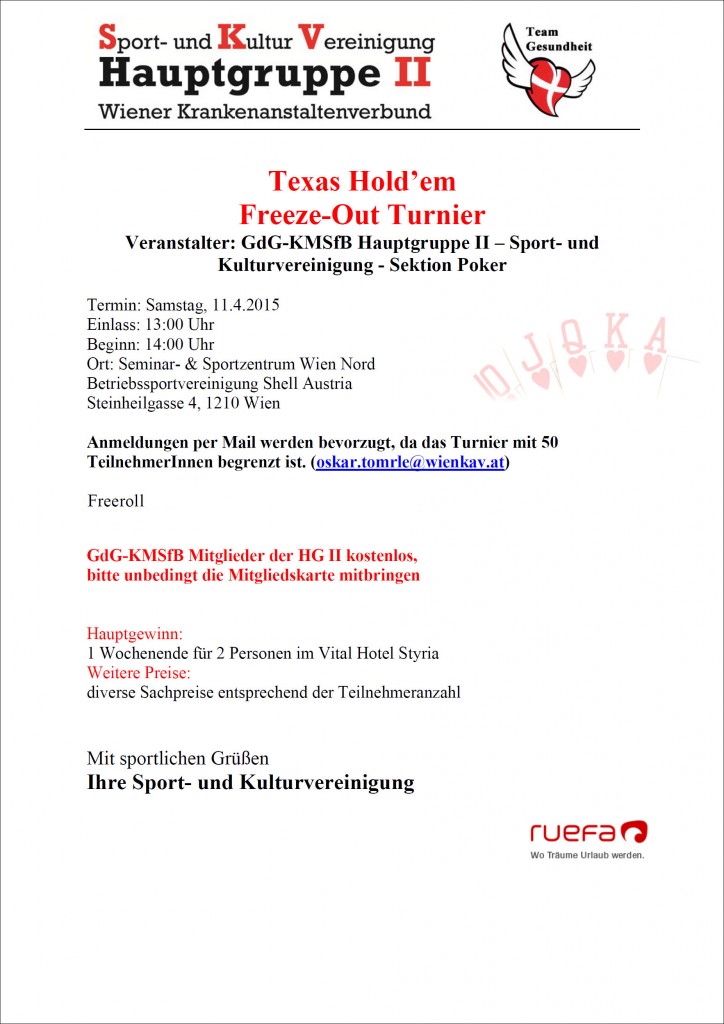 Gewerkschaftsturnier 2015 Flyer